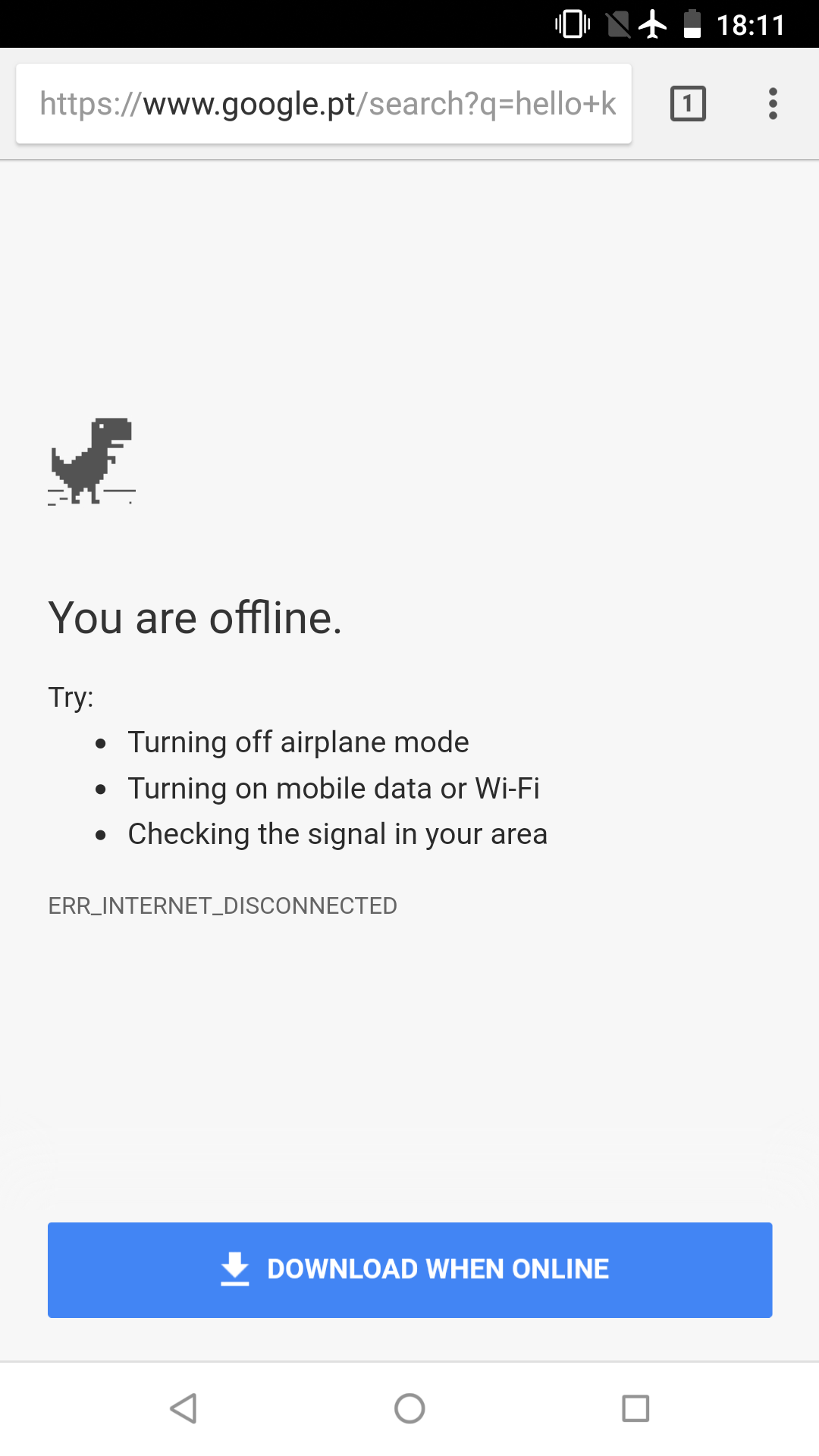 typical offline webpage